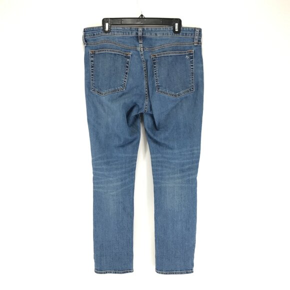 Rag & Bone Dre Low Rise Slim Boyfriend Jeans Women's Size 30 Bellview Blue Denim - Picture 4 of 12